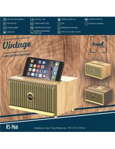 ALTAVOZ SAMI MULTIMEDIA VINTAGE MADERA RS-966-
