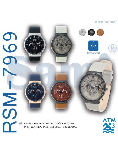 RELOJ SAMI HOMBRE PIEL EXTRAPLANO WR30M RS-7969