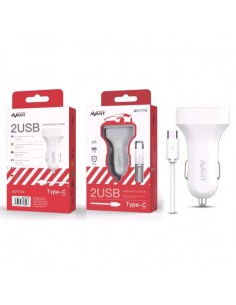 CARGADOR AVANT DE COCHE 2.4A 2PUERTOS+ CABLE TIPO C BLANCO AV1114- 2