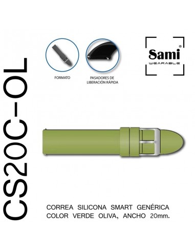 CORREA SILICONA 20MM CON PASADOR...