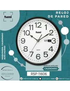 RELOJ SAMI PARED HQ RED...