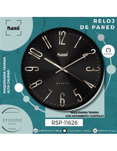 RELOJ SAMI PARED HQ TAIWAN RSP-11626...