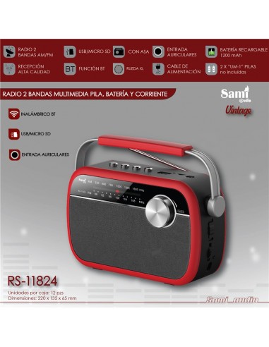 RADIO SAMI VINTAGE AC/DC ROJA RS-11824RJ