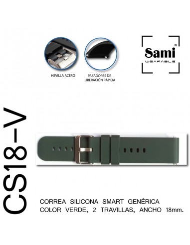 CORREA SILICONA SMART 18MM VERDE CS18-V