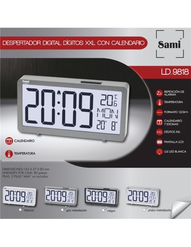 DESPERTADOR SAMI LCD DIGITOS XXL...