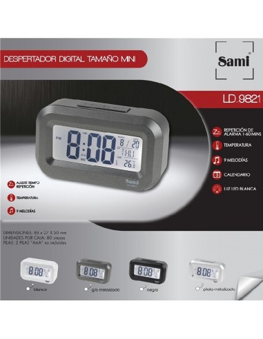 DESPERTADOR SAMI LCD DIGITOS MINI...