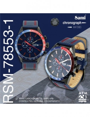 Reloj sami cronografo hombre red piel...