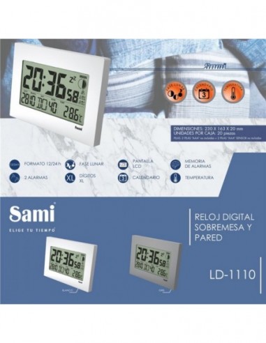 Reloj sami pared lcd digital...