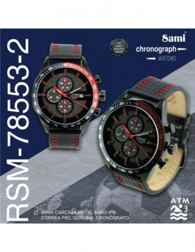 Reloj sami cronografo hombre red piel...