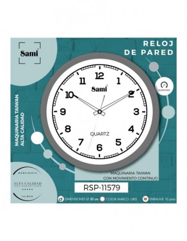 RELOJ SAMI PARED HQ TAIWAN RSP-11579...