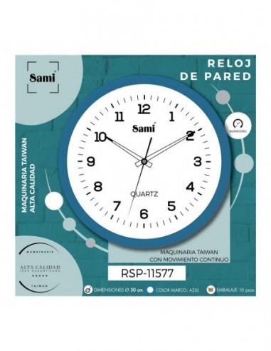 RELOJ SAMI PARED HQ TAIWAN RSP-11577...