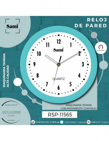 RELOJ SAMI PARED HQ TAIWAN RSP-11565...