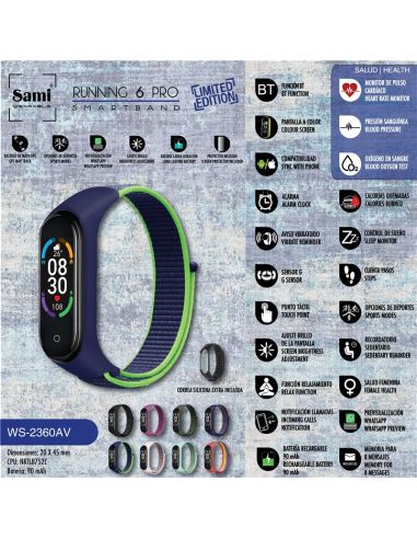 SMARTBAND SAMI WEARABLE RUNNING 6 PRO WS-2360AV NYLON