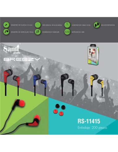 AURICULARES SAMI BREEZY SILICONA C/REPUESTOS RS-11415-