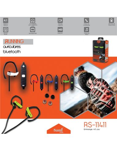 AURICULAR SAMI RUNNING BT SILICONA RS-11411 COLORES